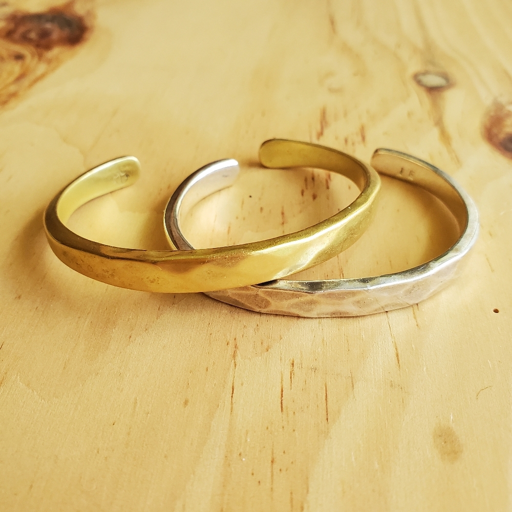 Sausalito Craftworks Cuffs Set of 2 / Brass & Stainless